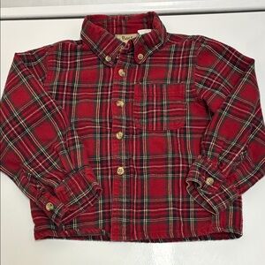 Christmas Plaid Flannel Red Kids Shirt